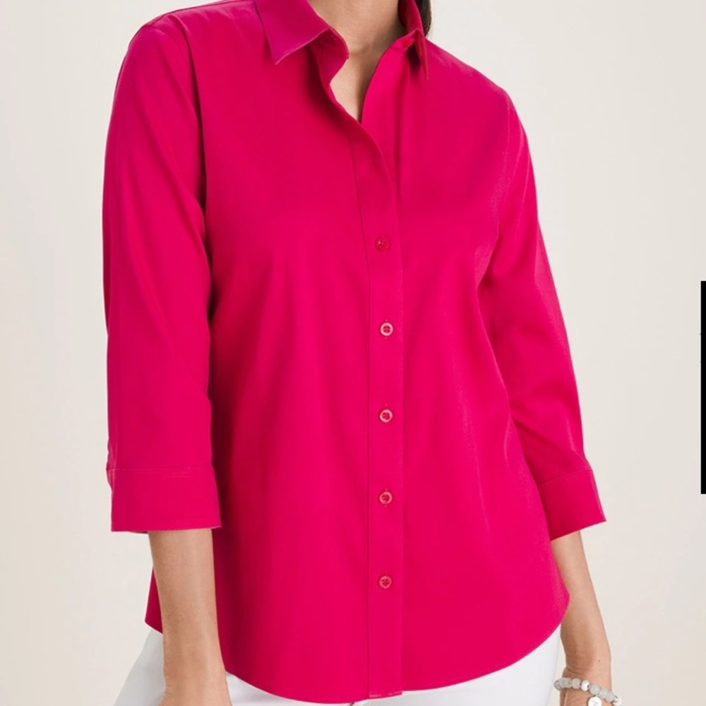Chico’s No Iron Linen Top Size 2